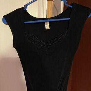 Vintage 80’s Victoria's Secret Black Bodysuit with snap closure